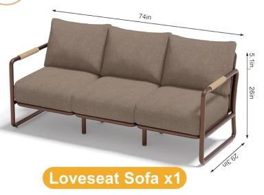 Outdoor sofa with storage features, ideal for living spaces. perfect blend of comfort and functionality.