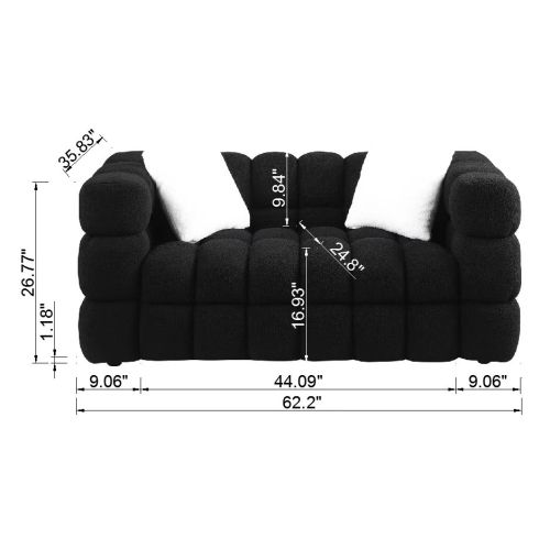 Premium sofa set featuring plush design with dimensions including 24.8 depth and 9.06 base width, ideal for home entertainmen...